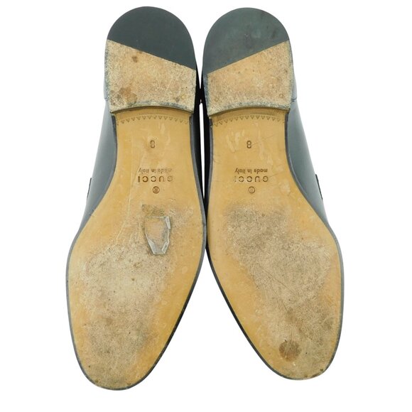 Gucci Jordaan Black Leather Classic Horse Bit Slip-on Loafers 8 UK - Picture 7 of 9